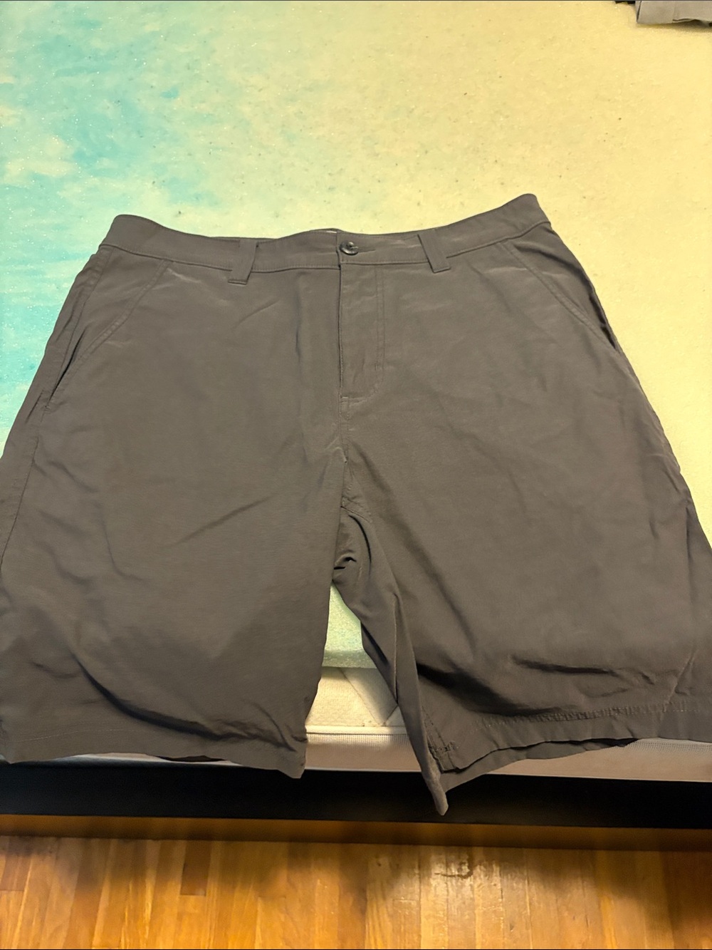 Eddie Bauer Men's Charcoal Flat-Front Shorts